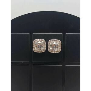 Moissanite Stud Earrings 925 Silver 14K White Gold 7mm 0.5ct